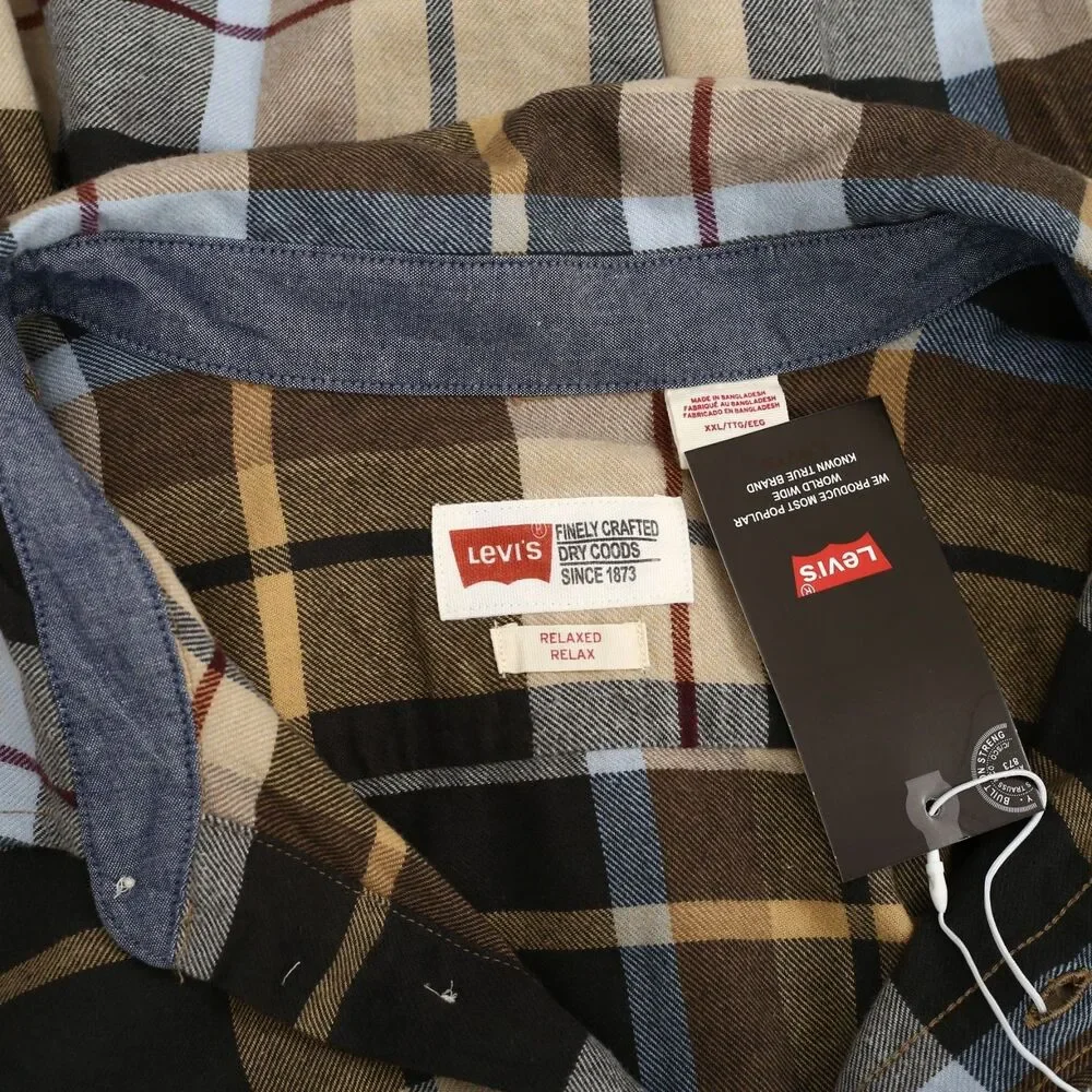 Levi's Men's Relaxed Fit Plaid Flannel Buttondown Shirt Long Sleeve XXL 289979
